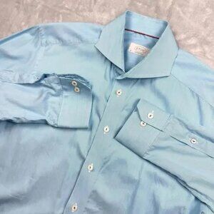 ETON Men’s Dress Shirt - Light Blue Micro-Stripe - Size 41/16, Contemporary Fit